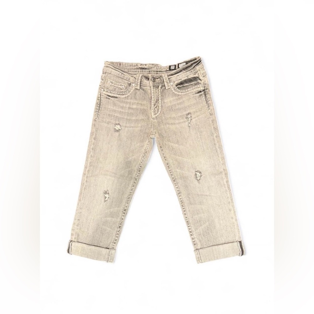 Miss Me distressed & embellished boyfriend capris | size 25 | 19.5” inseam